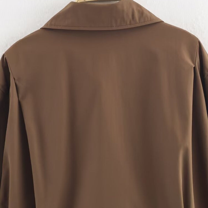Damen lässige Utility-Jacke mit praktischen Pattentaschen und elegantem Stehkragen Drune