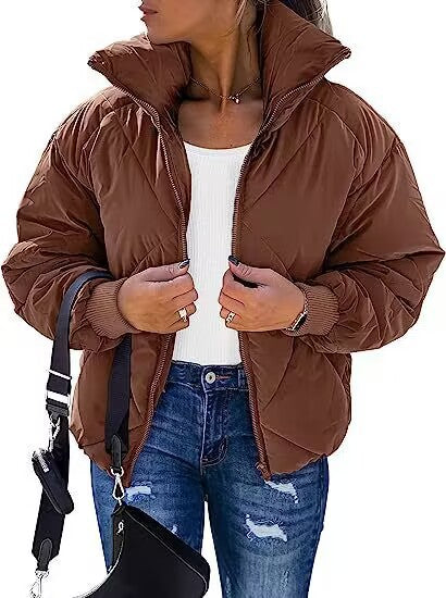 Damen Wärmeisolierte Steppjacke mit hohem Kragen und elastischen Bündchen Drune