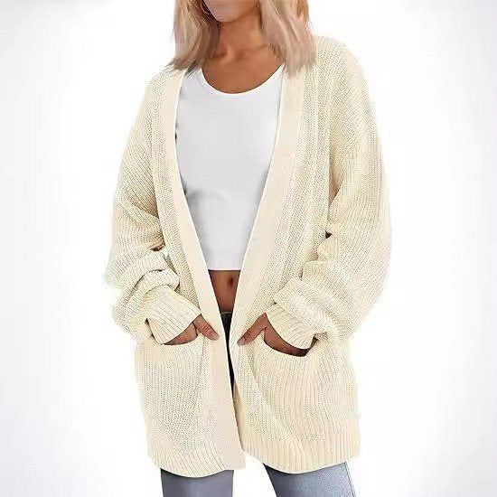 Damen Lässiger Strickcardigan mit oversized Schnitt und praktischen Taschen Drune