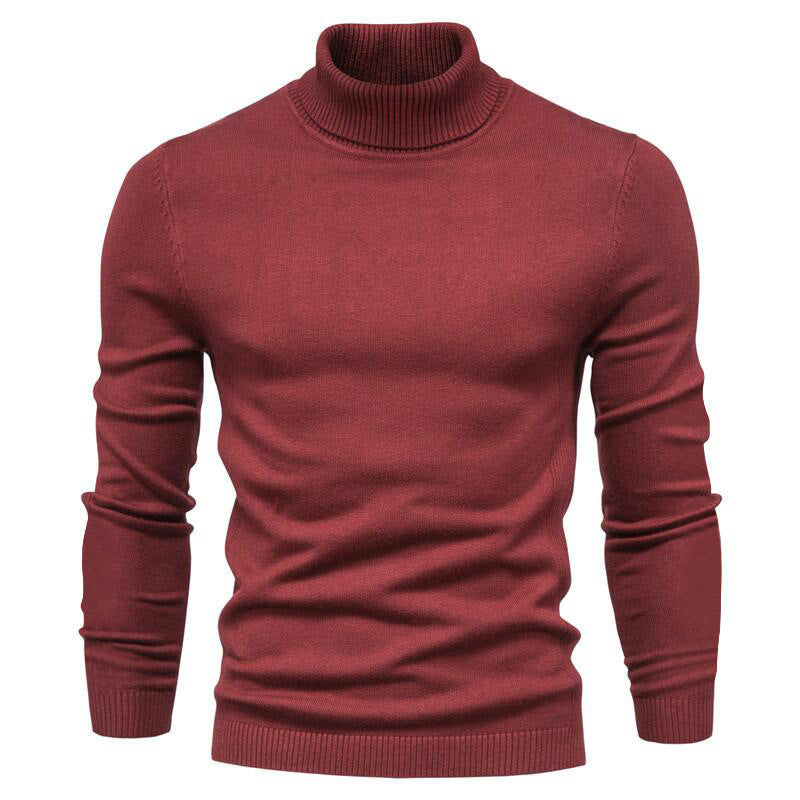 Herren nan schmal geschnittener Rollkragenpullover aus Merino-Baumwollmix mit hohem Kragen Drune