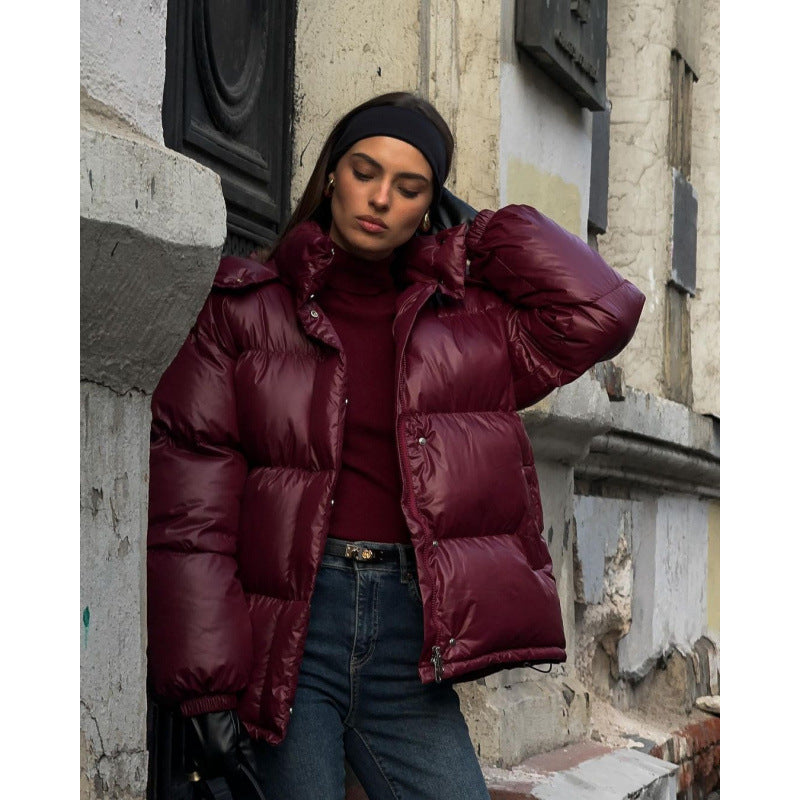 Damen Steppjacke mit glänzender Oberflächenstruktur Drune