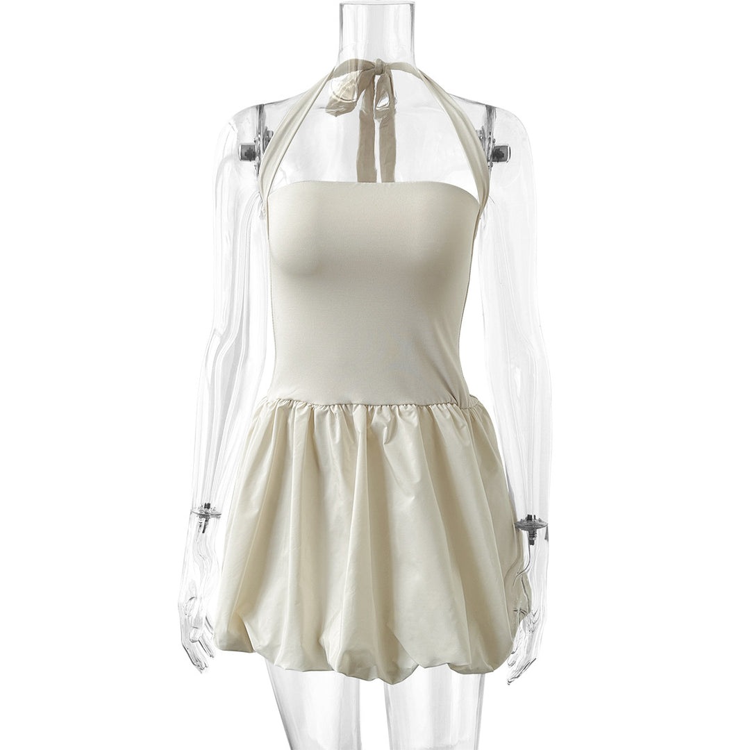 Damen Kleid mit schulterfreiem Design und lässigem Rock Drune