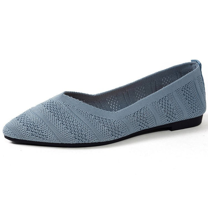 Damen Spitzer Ballerinas aus atmungsaktivem Strickmaterial mit flexibler Sohle Drune