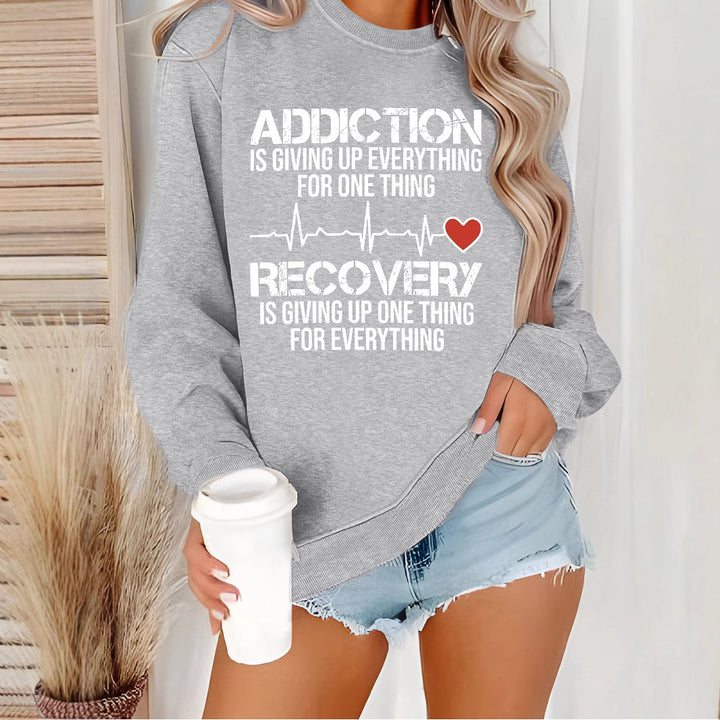 Damen Sweatshirt mit inspirierendem Druck und lässigem Schnitt Drune