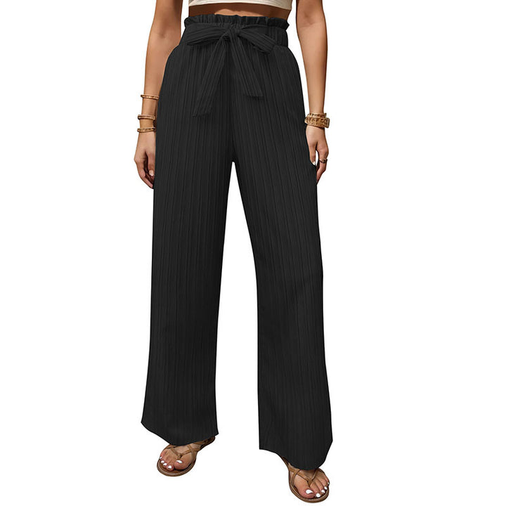 Damen Plisseehose mit elastischem Bund und Taillengürtel Drune