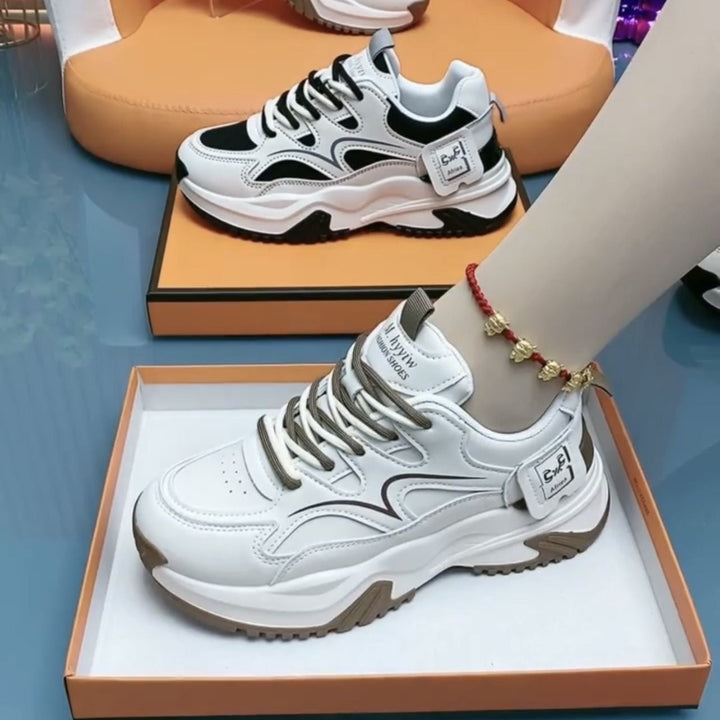Damen Chunky Sneakers mit modischem Design und atmungsaktiver Obermaterialstruktur Drune