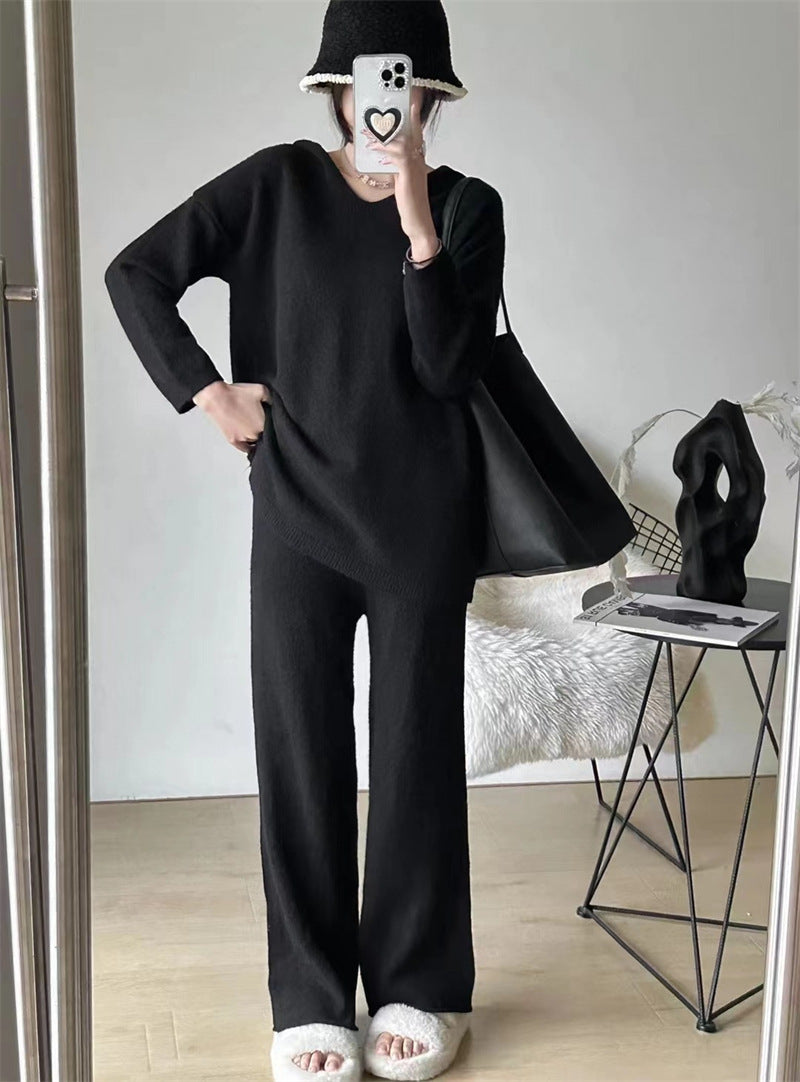 Damen lässiger Strickanzug mit weichem Material und entspannter Passform Drune