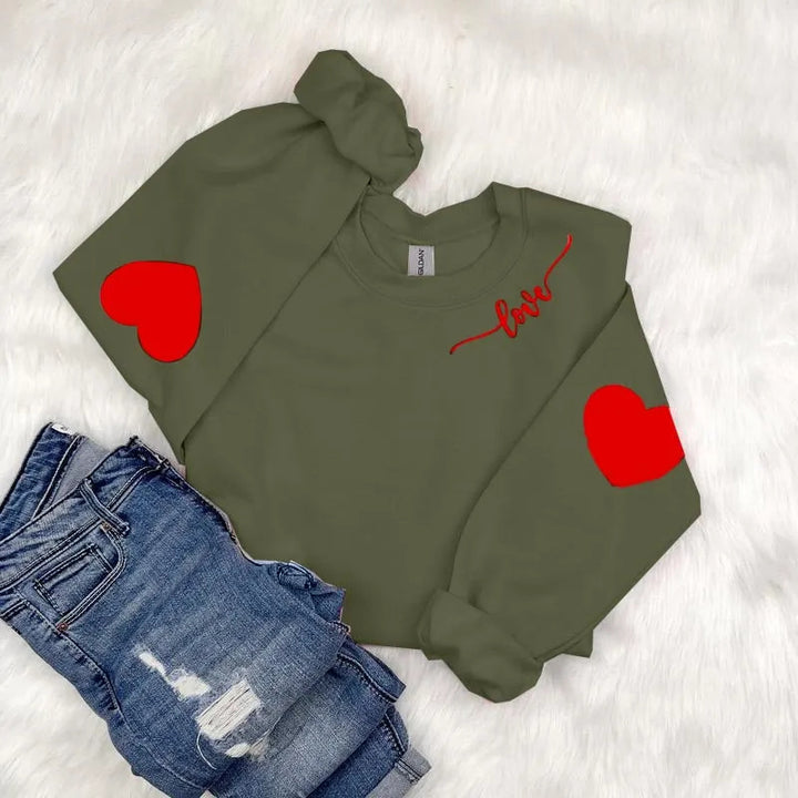Damen Sweatshirt mit Herzen-Design und lässigem Schnitt Drune