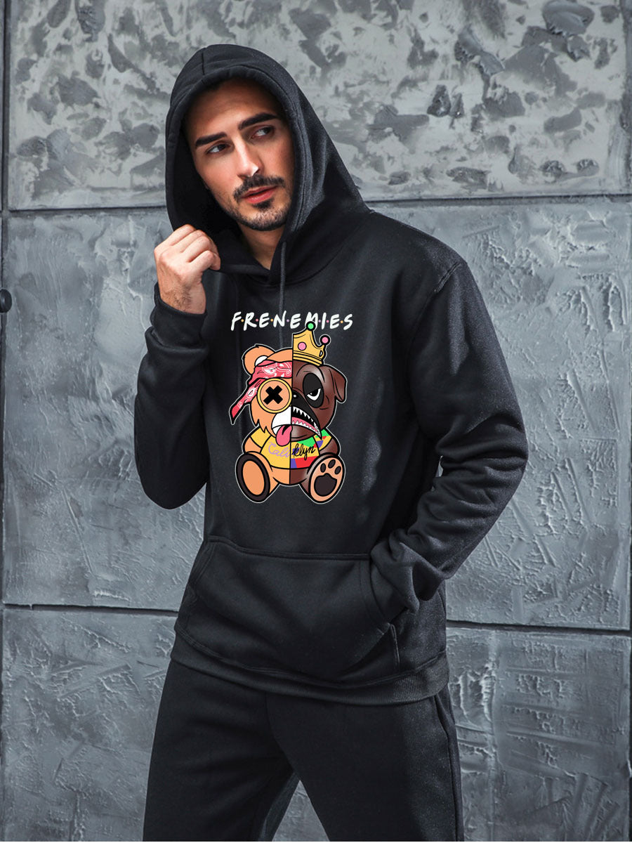 Damen Hoodie mit kreativem Bärenmotiv Drune