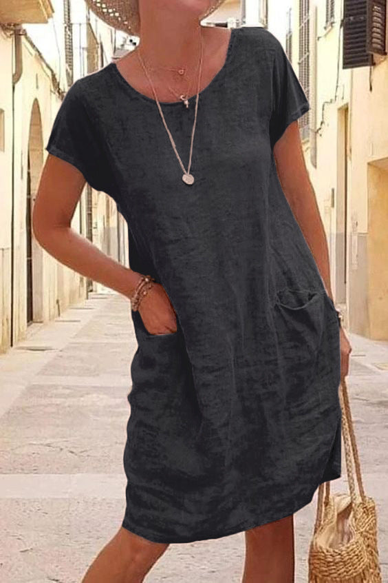 Drune | Leinen Casual Kleid mit Taschen