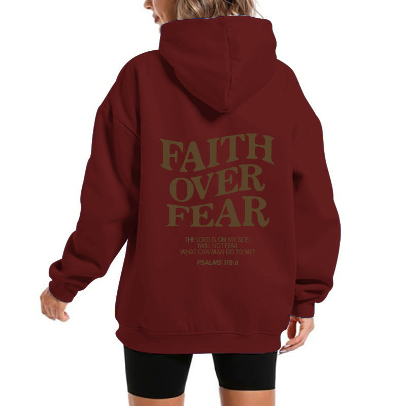 Damen Kapuzensweater mit motivierendem Schriftzug und bequemem Schnitt Drune