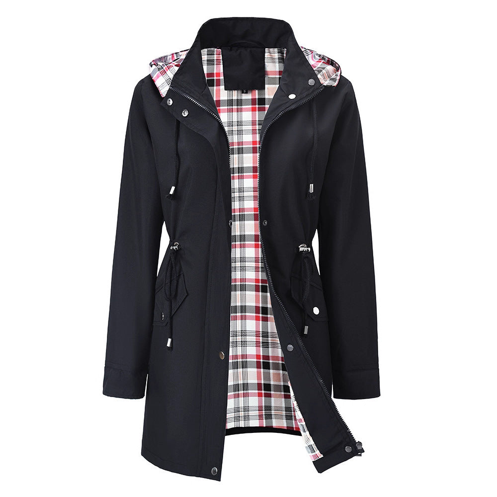 Damen Übergangsjacke mit verstellbarem Bund und einladendem Karomuster Drune