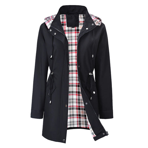 Damen Übergangsjacke mit verstellbarem Bund und einladendem Karomuster Drune
