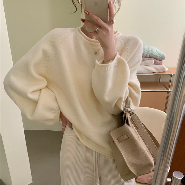 Damen Lässiger Pullover mit voluminösen Ärmeln und weichem Material Drune