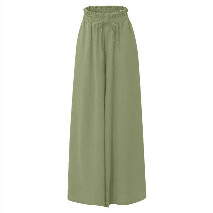 Damen Weite High-Waist-Hose mit elastischem Bund und praktischen Taschen Drune