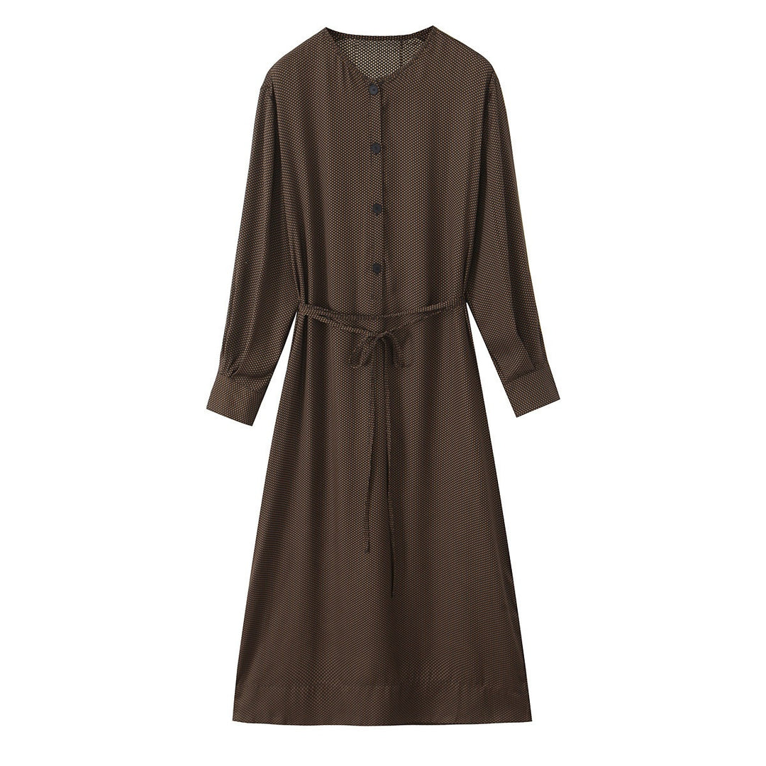 Damen Midikleid mit Knopfleiste und taillierbarem Gürtel Drune