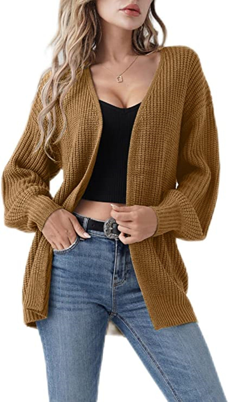Damen Grobstrick-Cardigan mit lässigem Schnitt und offenen Maschen Drune