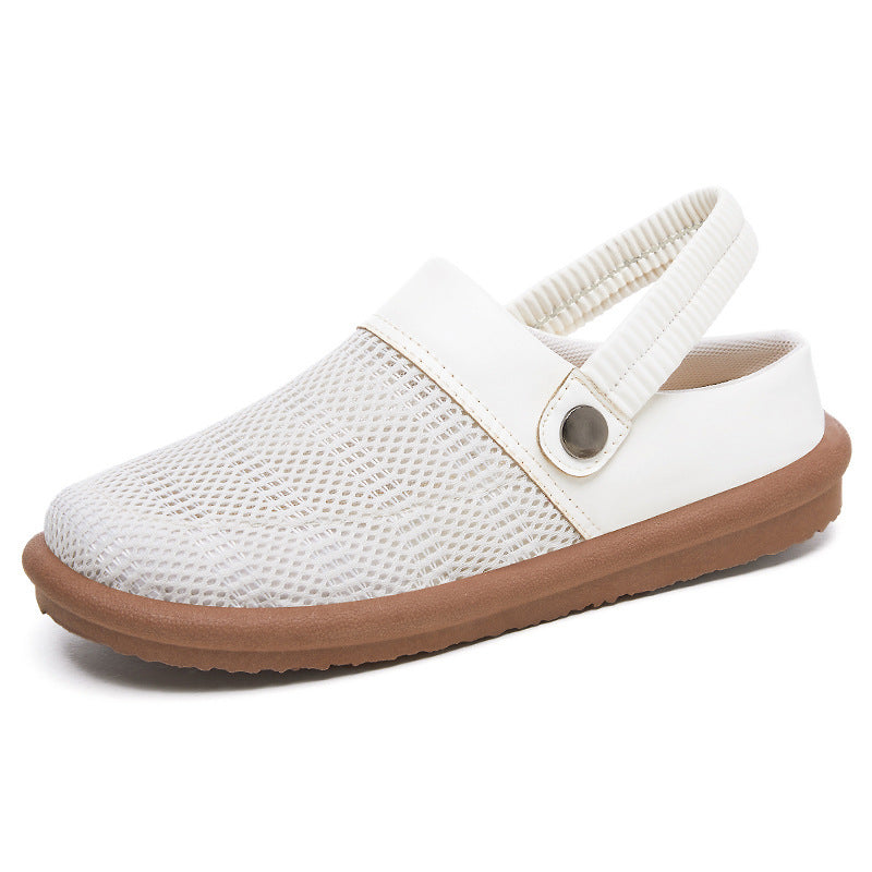 Damen nan atmungsaktive Netzgewebe Clog-Slipper mit elastischem Fersenriemen und dämpfender EVA-Sohle Drune