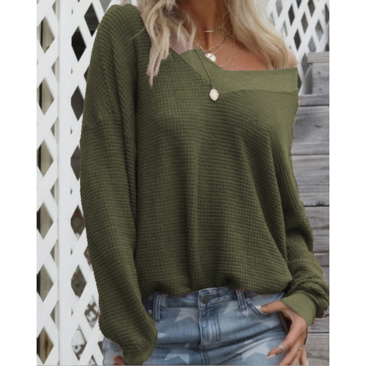 Damen Off-Shoulder Strickpullover mit voluminösen Ärmeln Drune