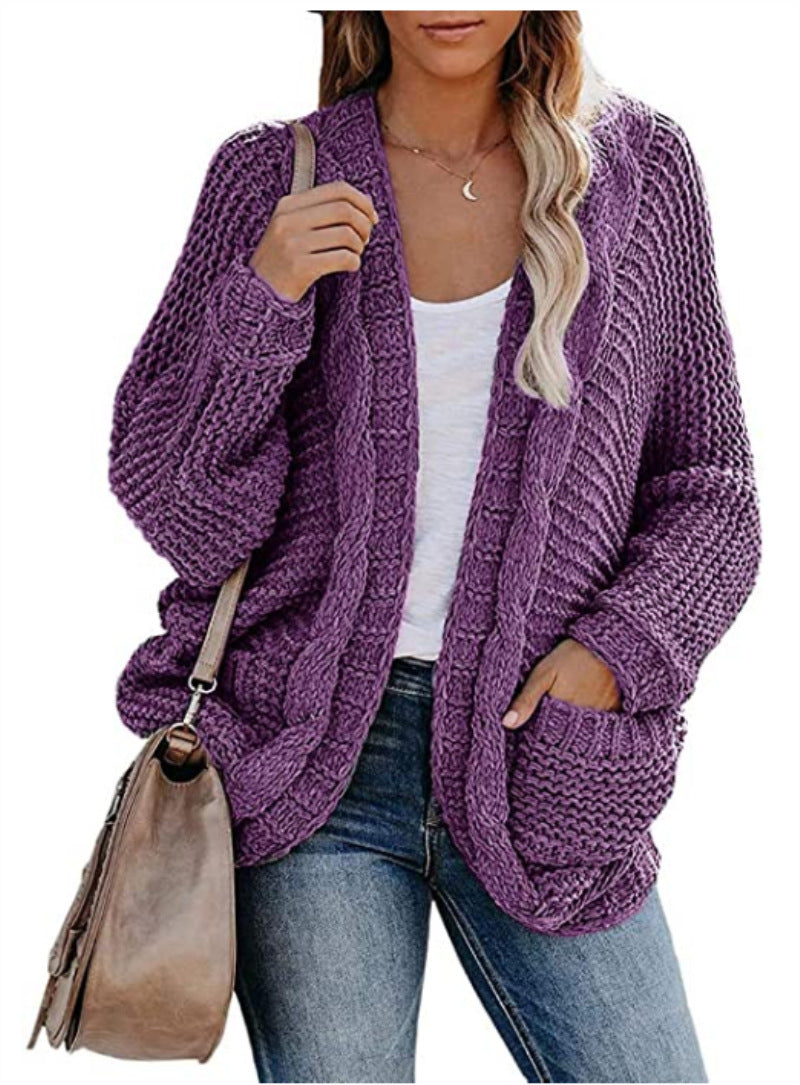 Damen Grobstrickjacke mit offenen Taschen und lässigem Schnitt Drune