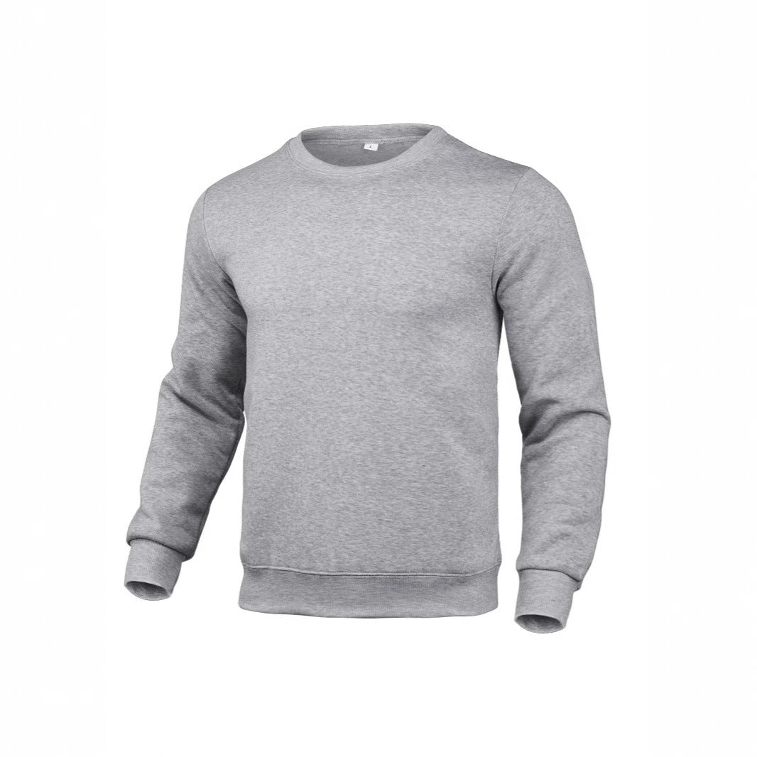 Herren nan klassisches Rundhals-Sweatshirt mit weichem Fleece-Innenfutter, geripptem Saum und verstärkten Nähten Drune
