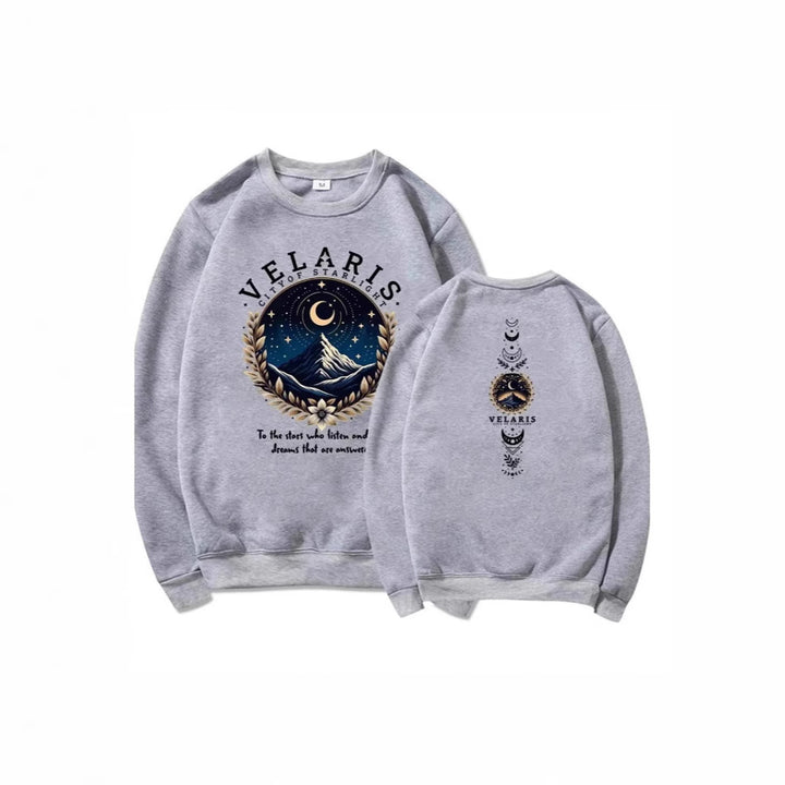 Damen Sweatshirt mit künstlerischem Nachthimmel-Motiv Drune