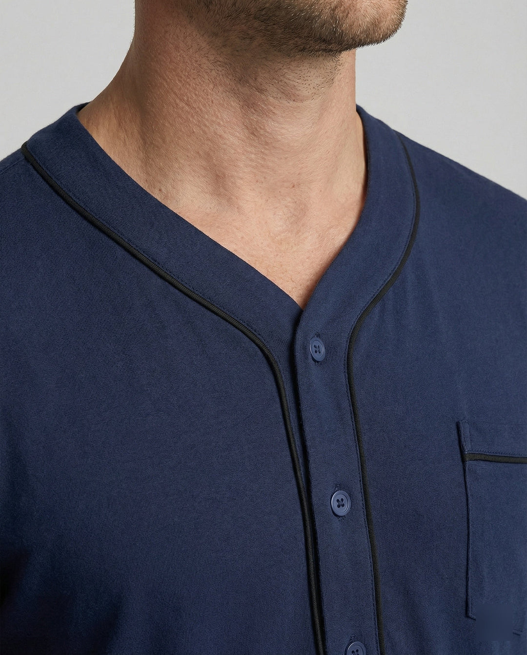 Herren Nachthemd mit eleganter Knopfleiste und praktischer Brusttasche Drune