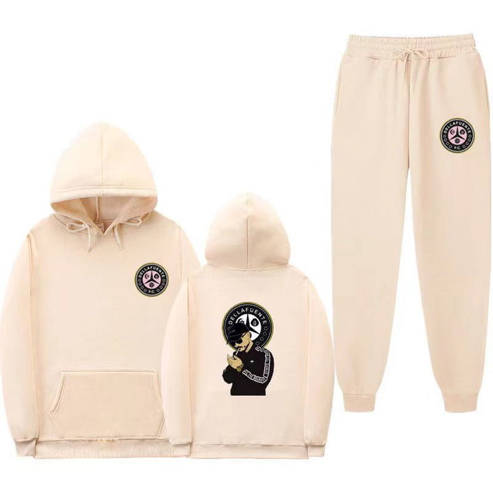 Damen Set aus Kapuzenpullover und Jogginghose mit einzigartigem Druck Drune