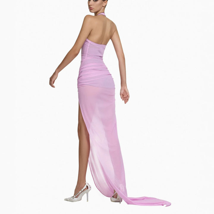 Damen Elegantes Wickelkleid mit tiefem V-Ausschnitt und Raffungen Drune