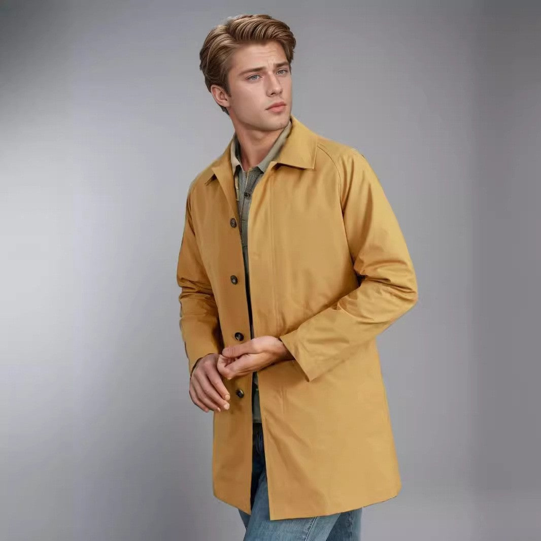 Herren lässige Übergangsjacke mit knopfbarem Kragen Drune