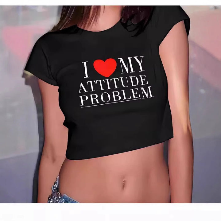Damen Crop-T-Shirt im urbanen Grafikdesign Drune