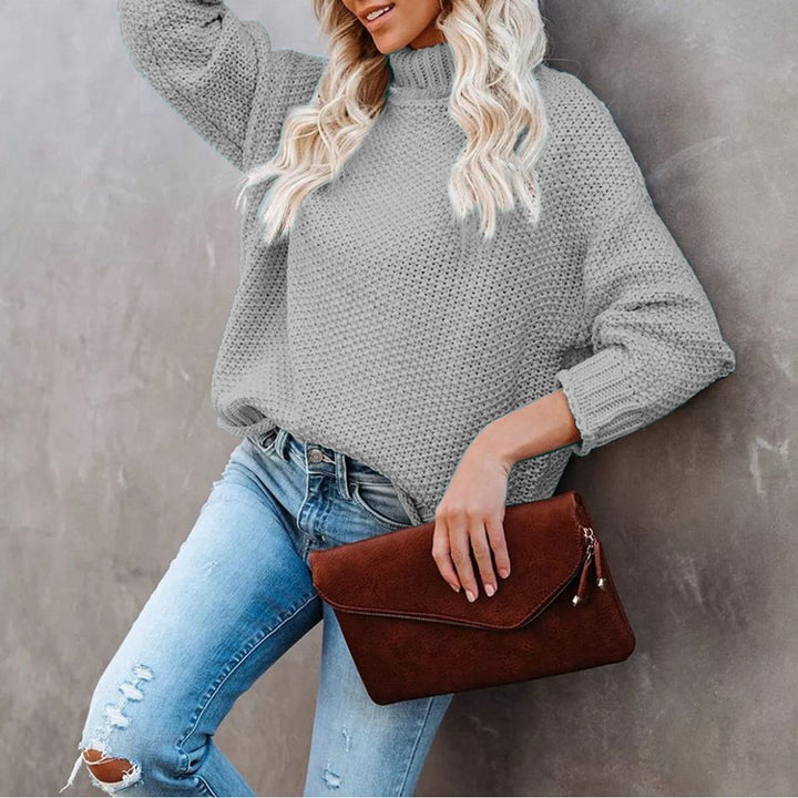 Damen Grobstrickpullover mit Rollkragen und lässigem Schnitt Drune
