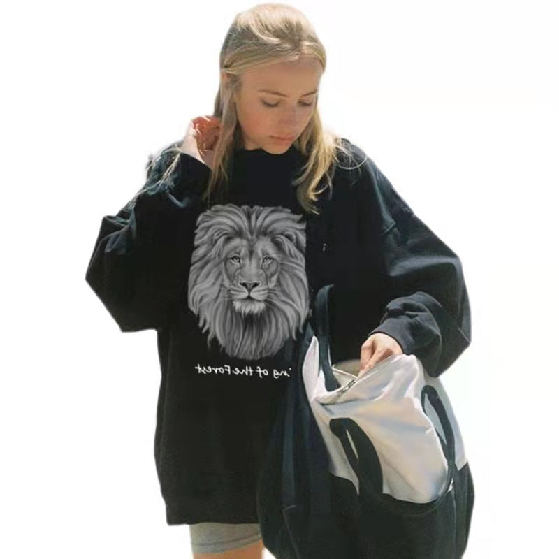 Damen Sweatshirt mit Löwenmotiv Drune