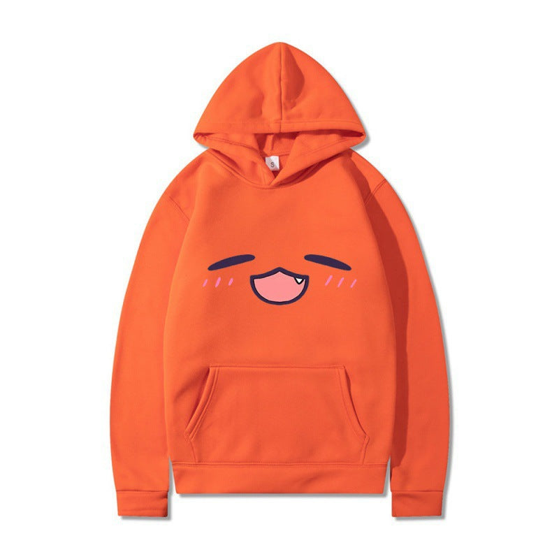 Damen Kapuzenpullover mit fröhlichem Cartoon-Gesicht und bequemer Passform Drune