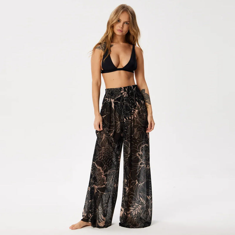 Damen Leggings aus luftiger, transparenter Stoffqualität mit exotischem Muster Drune