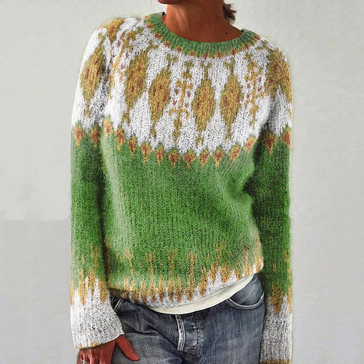 Damen Strickpullover mit lebhaftem Muster und komfortablem Schnitt Drune