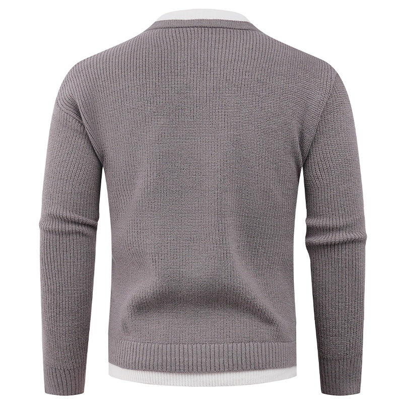 Herren Strickpullover mit V-Ausschnitt und modernem Rippenmuster Drune