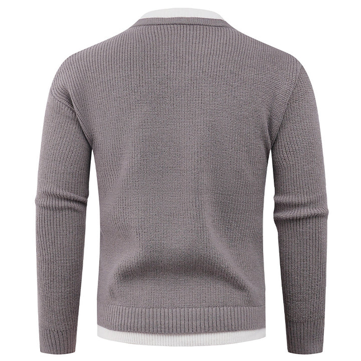 Herren Strickpullover mit V-Ausschnitt und modernem Rippenmuster Drune