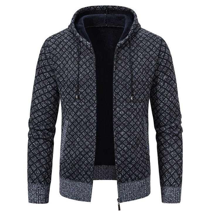 Herren stylische Jacke mit modernem Wabenmuster und Kapuze Drune