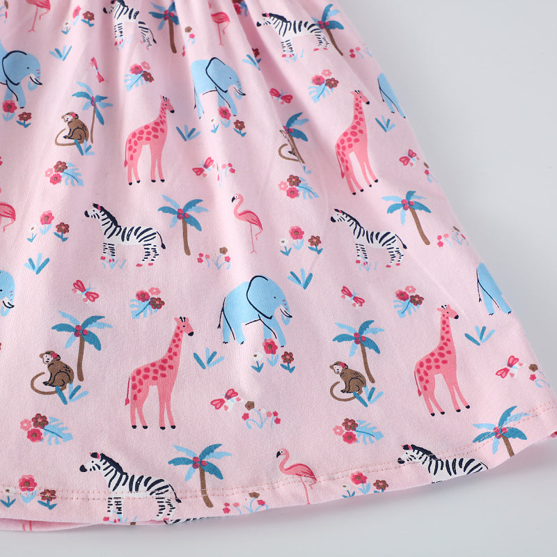 Mädchen Baumwollkleid mit verspieltem Tiermotiv Drune