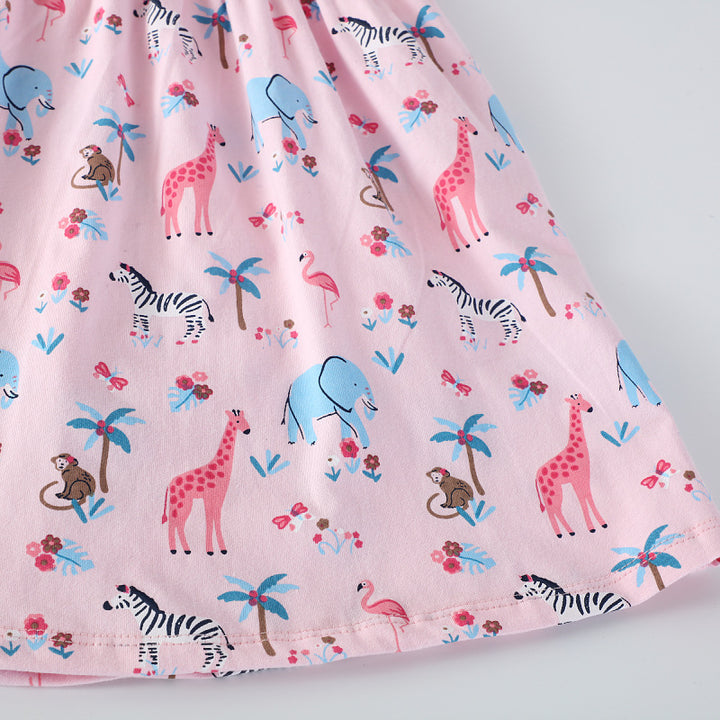 Mädchen Baumwollkleid mit verspieltem Tiermotiv Drune