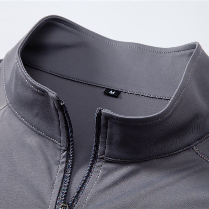 Herren nan Funktions-Langarmshirt mit Stehkragen und halbem Reißverschluss Drune