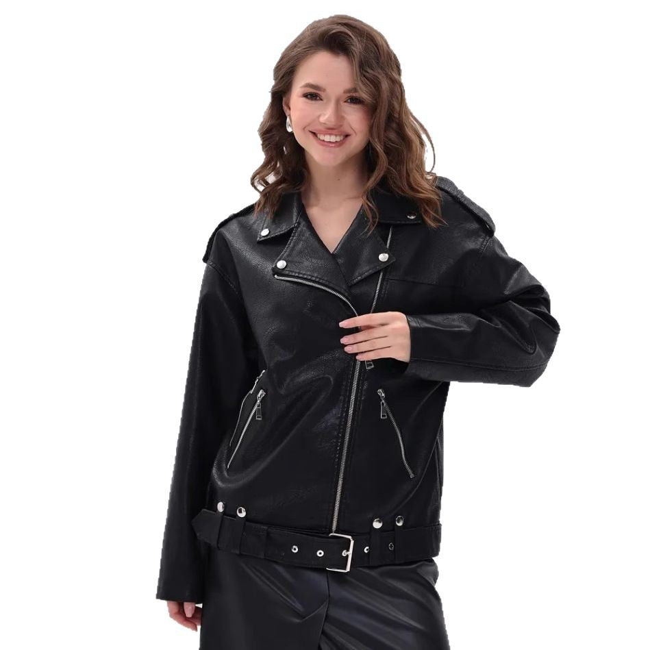 Damen modische Bikerjacke mit innovativen Details Drune