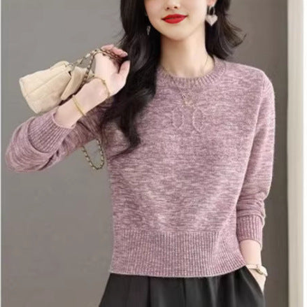 Damen modischer Strickpullover mit feinem Zopfmuster Drune