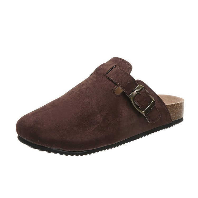 Damen Clogs mit elegantem Lederobermaterial und modischem Schnallen-Design Drune