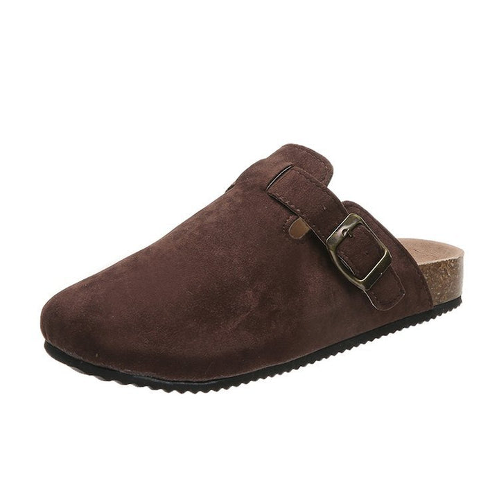 Damen Clogs mit elegantem Lederobermaterial und modischem Schnallen-Design Drune