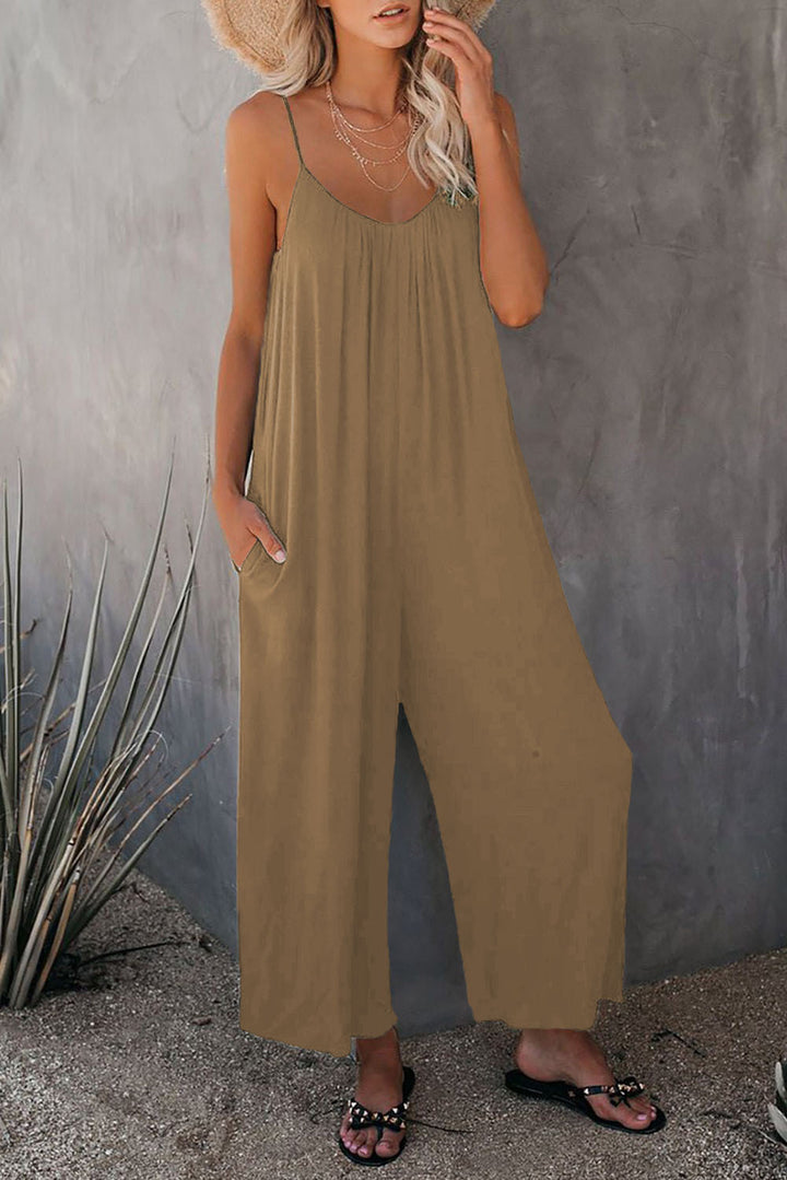 Damen Lässiger Jumpsuit mit weitem Schnitt und praktischen Taschen Drune