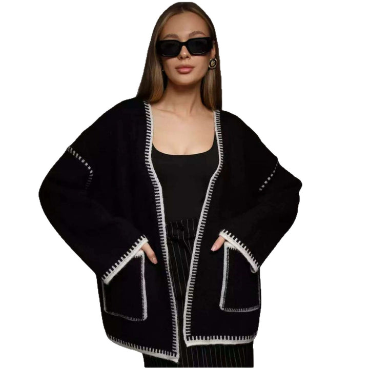 Damen Strickjacke mit großem Revers und praktischen Taschen Drune