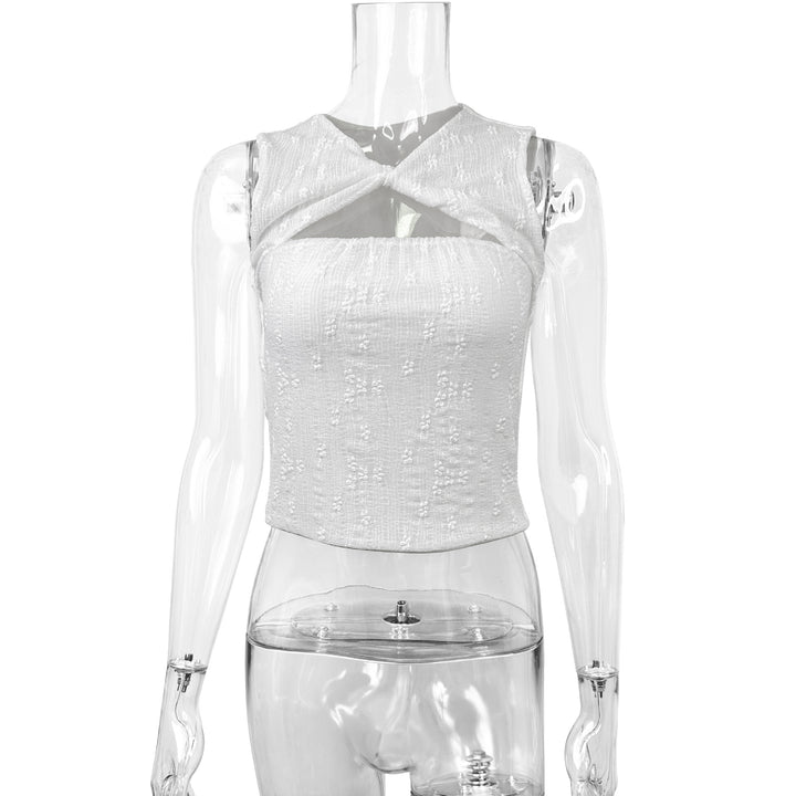 Damen Cut-Out Top mit geknotetem Design Drune