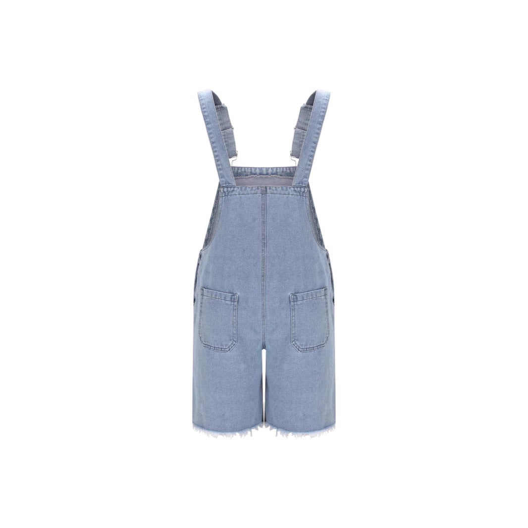 Herren Latzshorts im lässigen Destroyed-Style mit funktionalen Taschen und stylischen Rissen Drune